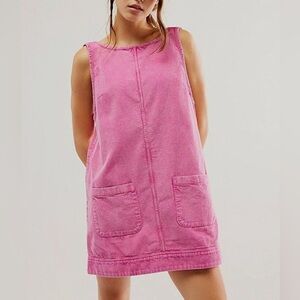 Free People Pink corduroy dress/ jumper Sx XS NWT